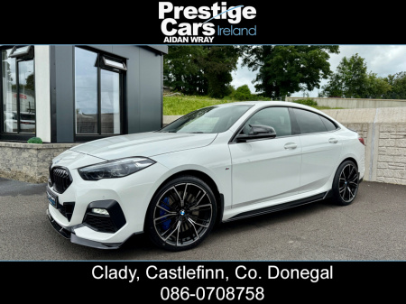 2022 BMW 2 Series 218D M SPORT GRAN COUPE 4DR 150 BHP,M PERFORMANCE KIT,ALPINE WHITE,FULL LEATHER,HEATED SEATS,SAT NAV,PRIVACY GLASS,PARK SENSORS,XENON LIGHTS,FACTORY BMW UP GRADED BRAKES,ONE OWNER,FBMWSH,MASSIVE SPEC