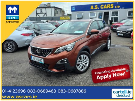 2018 Peugeot 3008 ACTIVE 1.6 BLUE HDI ** IRISH CAR ** REVERSE CAMERA & SENSORS ** APPLE CAR PLAY / ANDROID AUTO ** 2 KEYS ** EXCELLENT EXAMPLE ** €14,995