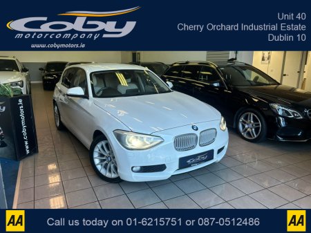2014 BMW 1 Series 1.6 5DR AUTO. Sat Nav, Pristine Car with only 84km, 2 Keys, New NCT done before collection. Full Leather, Alloy Wheels, Dual Climate Control, Heated Seats, Reverse Camera, Bluetooth, MFSW and more.