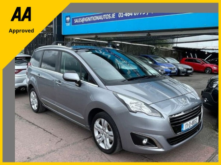2017 Peugeot 5008 1.2 PETROL, LOW MILES, NCT 27, AA APROVED, NATIONWIDE WARRANTY, 5 STAR REVIEWS. €13,995