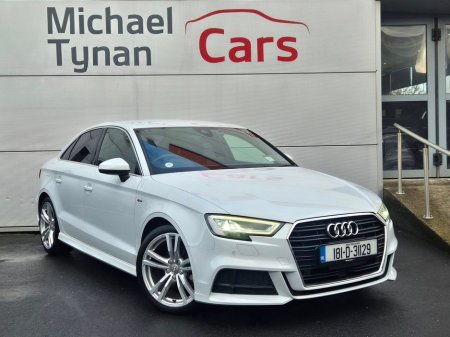 2018 Audi A3 1.4 Petrol S Line, Saloon, Automatic (150bhp), 18'' Alloys, Sat Nav, CarPlay, Camera, Cruise Control €22,777
