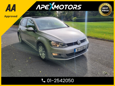 2016 Volkswagen Golf FINANCE ARRANGED * PANORAMIC SUNROOF * TOP-SPEC LOUNGE 1.6 TDI MANUAL 5SPEED 110 5DR * NCT JAN-26 * LOW TAX AUG-25 * AA APPROVED  * 101 SAFETY CHECKLIST * 12-MONTH ROADSIDE ASSIST  * IMMACULATE €12,949