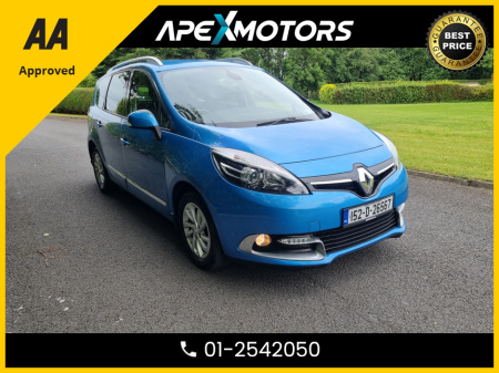 2015 Renault Grand Scenic FINANCE ARRANGED * DYNAMIQUE NAV 115BHP * 7- SEATER * NCT APR-26 * LEATHER INTERIOR * STAMPED SERVICE HISTORY * AA APPROVED * 101 SAFETY CHECKLIST * IMMACULATE * COLOUR REVERSE CAMERA * TOP-SPEC €11,949