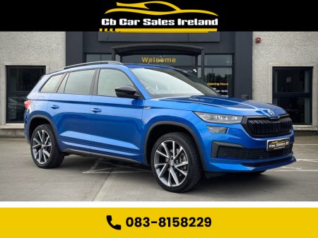 2022 Skoda Kodiaq 2.0 TDI SportLine SUV 5dr Diesel DSG 4WD Euro 6 (s/s) (7 Seat) (150 ps) 1 OWNER + RACE BLUE + 4X4 AWD + AMBIENT INTERIOR LIGHTING