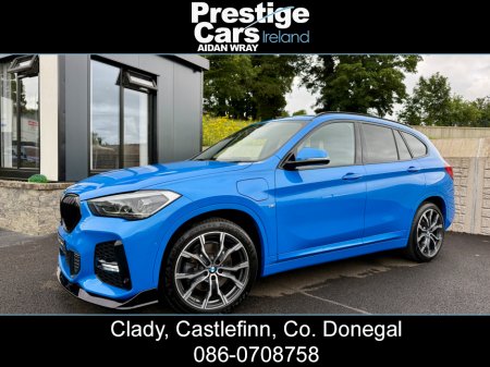 2021 BMW X1 XDRIVE 25E M SPORT AUTO,PETROL/HYBRID,MISANO BLUE,FULL LEATHER,HEATED SEATS,VIRTUAL COCKPIT,HEAD UP DISPLAY,GLOSS BLACK FRONT SPLITTER AND KIDNEY GRILLS,XENON LIGHTS,PRIVACY GLASS,PARK SENSORS,FBMWSH €30,990