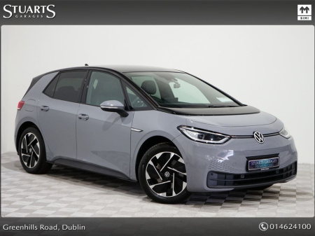 2023 Volkswagen ID.3 Id3 FAMILY PRO 58KW. *PANORAMIC ROOF* MOONSTONE GREY WITH CONTRASTING BLACKROOF, LEATHER AND ALCANTARA INTERIOR, HEATED SEATS, 18” DIAMOND CUT ALLOYS €25,945