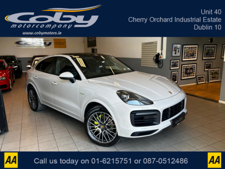 2021 Porsche Cayenne E-HYBRID Coupe 4DR AUTO. Pristine 1 Owner Irish Car with Massive Spec. Upgraded Wheels, Bose, Colour Coded, Heated Memory Seats, CarPlay, Digital Dash, Pan Roof, Reverse Camera, Dual Climate and more.