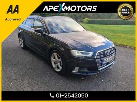 2019 Audi A3 FINANCE ARRANGED * 30 TFSI SPORT LUXURY PKG * HEATED BLACK LEATHER INTERIOR * DIGITAL DASH * AA APPROVED  * 101 SAFETY CHECKLIST * AUTOMATIC (DSG) * IMMACULATE * COLOUR REVERSE CAMERA * TOP-SPEC €22,949
