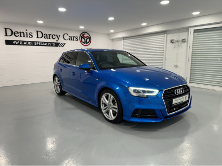 2017 Audi A3 (172) S LINE 1.4TFSI ARA BLUE S TRONIC VW/AUDI SPECIALISTS WWW.DENISDARCYCARS.IE