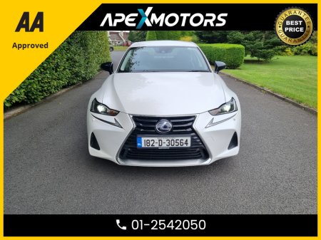 2018 Lexus IS 300 h FINANCE ARRANGED * 2.5 SPORT 223BHP 4DR AUTO * NEW NCT JUN-27 * SELF CHARGING HYBRID * 7-STAMPS SERVICE HISTORY * AA APPROVED * 101 SAFETY CHECKLIST * AUTOMATIC (DSG) * IMMACULATE * HEATED SEATS €23,449