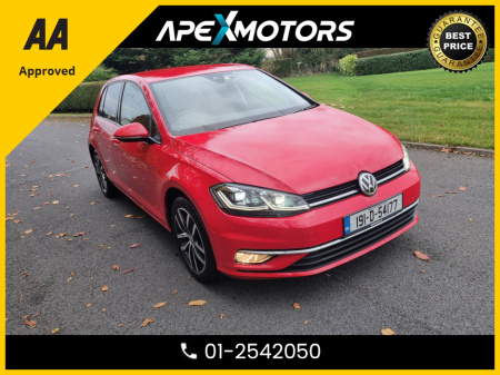 2019 Volkswagen Golf FINANCE ARRANGED * HIGHLINE EXTRA * DIGITAL SCREEN  * BIG SCREEN * AA APPROVED  * 101 SAFETY CHECKLIST * AUTOMATIC (DSG) * IMMACULATE * COLOUR REVERSE CAMERA * TOP-SPEC * LOW LOW KMs * ADAPTIVE CRUISE €21,449