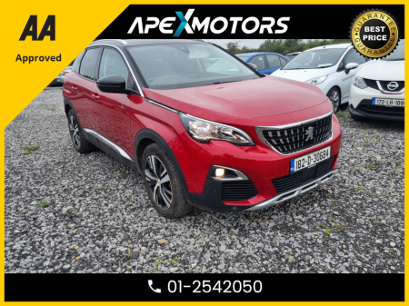 2018 Peugeot 3008 FINANCE ARRANGED * TOP-SPEC ALLURE BLUEHDI S/S * NEW NCT JUL-27 * 8-STAMPS SERVICE HISTORY * AA APPROVED * 101 SAFETY CHECKLIST * IMMACULATE * HEATED SEATS * COLOUR REVERSE CAMERA * TOP-SPEC 5DR SUV €15,749