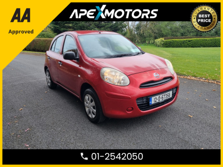 2012 Nissan Micra 1.2 VISIA 80PS 5DR * AA APPROVED * 101 SAFETY CHECKLIST * IMMACULATE * 5DR HATCH * 2-KEYS * NEW NCT FEB-26 * LOW TAX * 12-MONTH ROADSIDE ASSIST * ONE VERY CAREFUL OWNER * CARTELL HISTORY CHECKED €4,749