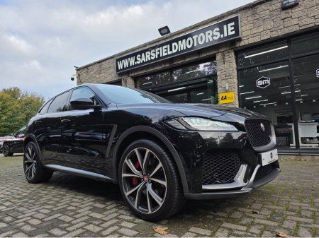 2019 Jaguar F-Pace 2019 F PACE 5.0 SVR S/C 550 BHP AUTO. TAILORED FINANCE ARRANGED IN 1 HOUR. WWW. SARSFIELDMOTORS. IE