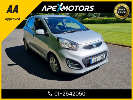 2013 Kia Picanto 1.2 * RELIABLE 5DR * LOW LOW MILES  * NEW NCT MAR-26 * AA APPROVED * 101 SAFETY CHECKLIST * IMMACULATE * 2-KEYS * LOW TAX * 12-MONTH ROADSIDE ASSIST * 6-STAMPS SERVICE HISTORY * ONE VERY CAREFUL OWNER €6,749