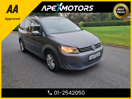 2014 Volkswagen Touran FINANCE ARRANGED * DIESEL AUTOMATIC (DSG) * 1.6 TDI SE BLUEMOTION 105PS * 7-SEATER MPV * AA APPROVED  * 101 SAFETY CHECKLIST * IMMACULATE * LOW LOW MILES * 2-KEYS * NEW NCT SEP-26 * LOW TAX SEP-25 €14,949
