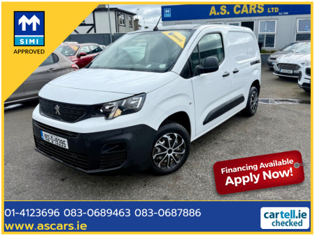 2019 Peugeot Partner ACTIVE 1.6 BLUEHDI 650KG ** 3 SEATER ** 1 OWNER IRISH VEHICLE **  FULL MAIN DEALER HISTORY ** NEW MODEL ** PRICE PLUS VAT ** €8,995