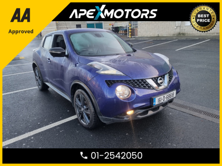 2016 Nissan Juke FINANCE ARRANGED * 1.2 DIG-T TEKNA 117BHP 5DR * TOP-SPEC 5DR SUV * LEATHER INTERIOR * AA APPROVED * 101 SAFETY CHECKLIST * IMMACULATE * HEATED SEATS * COLOUR REVERSE CAMERA * LOW LOW MILES *01-2542050