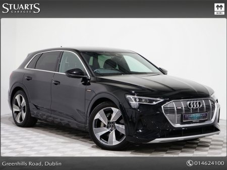 2023 Audi e-tron E-TRON 55 S LINE QUATTRO: 360 CAMERA, BANG AND OLUFSEN SOUND, MYTHOS BLACK METALLIC CONTRASTING GREY VALCONA LEATHER, 21” DIAMOND CUT ALLOYS