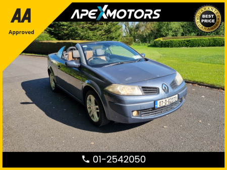 2007 Renault Megane CABRIOLET 1.6 16V MONACO PH2 * TOP SPEC * ONE VERY CAREFUL OWNER FROM NEW  * NOW A COLLECTOR's GEM * NEW NCT OCT-25 * LOW TAX JUL-25 * AA APPROVED  * 101 SAFETY CHECKLIST * IMMACULATE * 01-2542050
