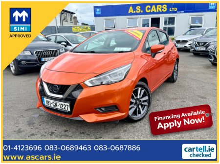 2018 Nissan Micra 1.0 SV ** IRISH CAR ** AIR CON ** BLUETOOTH  STREAMING ** CRUISE CONTROL ** DIAMOND CUT  ALLOYS ** 2 KEYS ** STUNNING EXAMPLE **