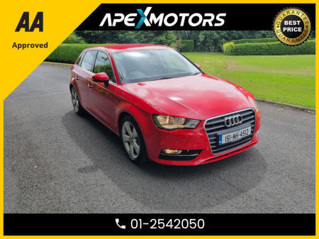 2015 Audi A3 FINANCE ARRANGED * 1.6 TDI SPORTBACK 110PS 5DR * 5-STAMPS SERVICE HISTORY * ONE VERY CAREFUL OWNER * 2-KEYS * NEW NCT JUL-26 * AA APPROVED  * 101 SAFETY CHECKLIST * 12-MONTH ROADSIDE ASSIST 01-2542050 €14,749