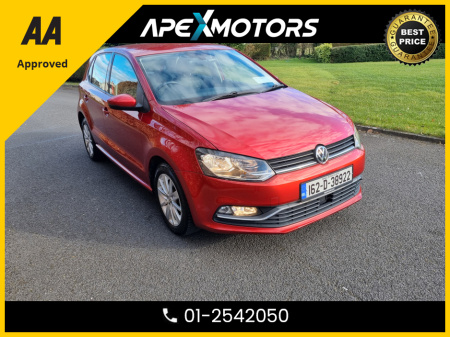 2016 Volkswagen Polo FINANCE ARRANGED * 1.2 AUTO COMFORTLINE * AA APPROVED  * 101 SAFETY CHECKLIST * IMMACULATE * COLOUR REVERSE CAMERA * TOP-SPEC 5DR HATCH * LOW LOW KMs * ADAPTIVE CRUISE * NEW NCT JAN-27 * LOW TAX