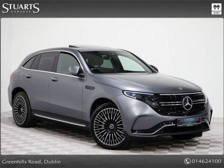 2023 Mercedes-Benz EQC *PREMIUM* EQC 400 AMG LINE: SELENITE GREY METALLIC WITH BLACK LEATHER, SUNROOF, 21” DIAMOND CUT TURBINE ALLOYS, SIDE RUNNING BOARDS