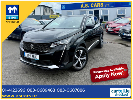 2021 Peugeot 3008 GT 1.2 ** EXTREMELY LOW MILEAGE IRISH CAR ** PANORAMIC GLASS ROOF ** HALF LEATHER ** ALCANTARA TRIM ** REVERSE CAMERA ** 2 KEYS ** BEST AVAILABLE ** €24,950