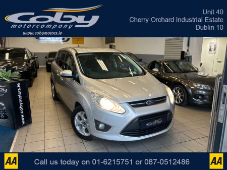 2014 Ford Grand C-Max 1.6 TDCI ZETEC 115 115PS 5DR New NCT, 2Keys, CD Player, Alloy Wheels, Air Conditioning, Parking Sensors, Bluetooth, Full Electrics, AUX, Folding Rear Seats, and more.