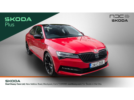2024 Skoda Superb SPORTLINE 2.0 TDI 150 BHP DSG-AS NEW-FINISHED IN STUNNING VELVET RED WITH UPGRADED ALLOYS-EX DEMO