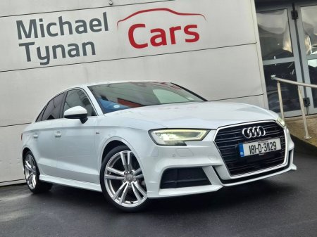 2018 Audi A3 1.4 Petrol S Line, Saloon, Automatic (150bhp), 18'' Alloys, Sat Nav, CarPlay, Camera, Cruise Control €22,777