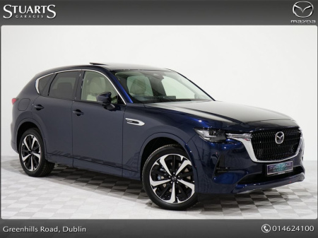 2023 Mazda CX-60 2.5 PHEV 327PS TAKUMI*JUST LISTED*HIGH SPEC* DRIVERS ASSISTANCE PACK, CONVENIENCE PACK AND PANORAMIC SUNROOF DEEP CRYSRTAL BLUE WITH STONE LEATHER , R €46,945