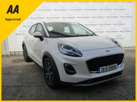 2021 Ford Puma TITANIUM 1.0 PETROL MHEV HIGH SEATING POSITION FULLY SERVICED AND READY TO GO IN PREMIUM WHITE METALLIC