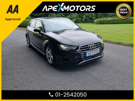 2015 Audi A3 FINANCE ARRANGED * S-LINE * TOP-SPEC * LEATHER INTERIOR * NCT NOV-26 * STAMPED SERVICE HISTORY * AA APPROVED * 101 SAFETY CHECKLIST * AUTOMATIC (DSG) * IMMACULATE * HEATED SEATS * COLOUR REVERSE CAMER €15,949