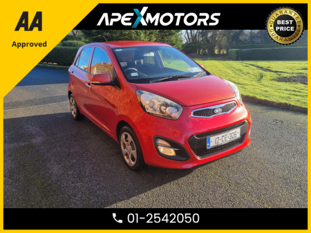 2012 Kia Picanto 1.0 5DR HATCH * IMMACULATE  * NEW NCT MAY-26 * LOW TAX * 11-STAMPED SERVICE HISTORY * VERY CAREFUL OWNER * CARTELL HISTORY * FULLY SERVICED * TRADE IN WELCOME * www.apexmotors.ie * CALL 01-2542050