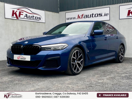 2021 BMW 5 Series 520d G30 LCI M Sport Auto 190bhp 4dr - 211 Reg | Finished in Pythonic Blue Metallic with Full Black Leather Interior €38,995
