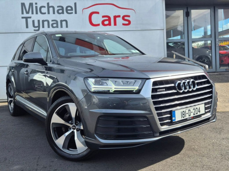2018 Audi Q7 3.0 Diesel Quattro S Line 7 Speed Auto (218bhp) 7 Seater + Black Leather + 21'' Alloys + Android Auto & Apple CarPlay €45,888