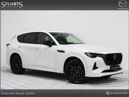 2024 Mazda CX-60 2.5 PHEV 327PS HOMURA JUST LISTED*HIGH SPEC* DRIVERS ASSISTANCE PACK, CONVENIENCE PACK AND PANORAMIC SUNROOF RHODIUM WHITE WITH BLACK LEATHER , RADAR