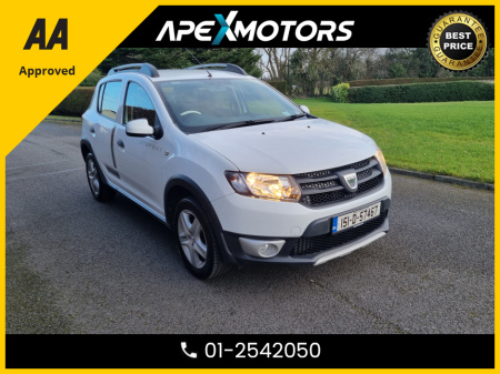 2015 Dacia Sandero Stepway FINANCE ARRANGED * STEPWAY 0.9TCE AMBIENCE AMBIANCE 90BHP 5DR * NEW NCT JUN-26 * LOW TAX SEPT-25 * NEW TIMING BELT KIT * AA APPROVED * 101 SAFETY CHECKLIST * IMMACULATE * OP-SPEC 5DR HATCH *01-2542050