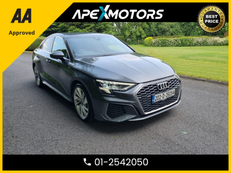 2020 Audi A3 Saloon FINANCE ARRANGED * NEW MODEL S-LINE SALOON * 1.5 TFSI S LINE 35 MHEV 150 * NEW NCT MAY-27 * STAMPED SERVICE HISTORY * AA APPROVED * 101 SAFETY CHECKLIST * AUTOMATIC (DSG) * IMMACULATE * HEATED SEATS €29,949