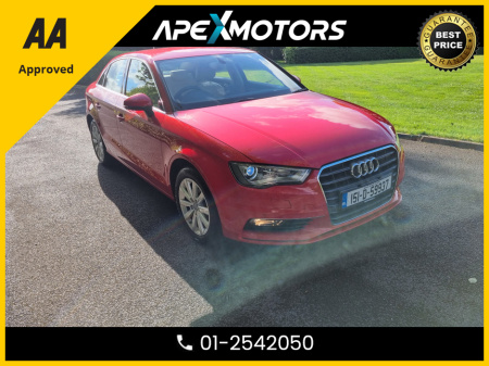 2015 Audi A3 Saloon FINANCE ARRANGED * AUTOMATIC (DSG) * CREAM LEATHER  * LOW LOW MILES  * AA APPROVED  * 101 SAFETY CHECKLIST * 12-MONTH ROADSIDE ASSIST  * IMMACULATE * TOP-SPEC * ADAPTIVE CRUISE * 2-KEYS * NCT AUG-26 €16,949