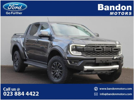 2025 Ford Ranger ALL NEW RAPTOR 3.0 PETROL V6. Have a look at this BEAST! We have ONE available in Bandon Motors so book your Test Drive ASAP.