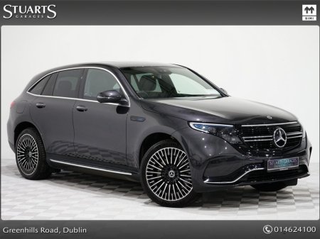 2023 Mercedes-Benz EQC *PREMIUM* EQC 400 AMG LINE: SELENITE GREY METALLIC WITH BLACK LEATHER, SUNROOF, 21” DIAMOND CUT TURBINE ALLOYS, SIDE RUNNING BOARDS, KEYLESS ENTRY